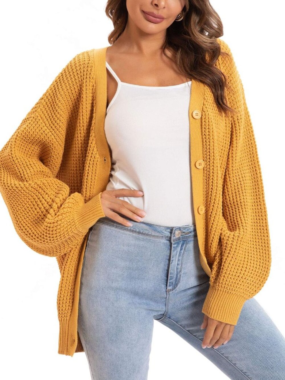 Women's Oversized 100% Cotton Cardigan Sweater